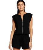 Michael Stars Short Sleeve Zip Front Romper