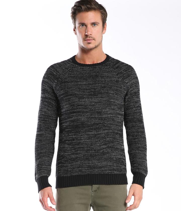 Michael Stars Space Dye Ribbed Stitch Crew Neck