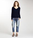 Michael Stars Stripe V-neck Pullover Top