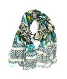 Michael Stars Viscose Scarf Wtih Ikat Tribal Inspired Print