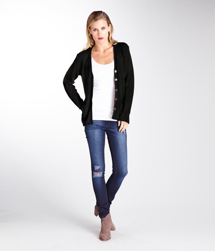Michael Stars Sequin Deep V-neck Cardigan