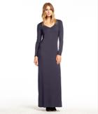 Michael Stars Long Sleeve Scoop Neck Maxi Dress With Side Slits