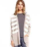 Michael Stars Long Sleeve Open Front Sweater Cardigan With Pockets