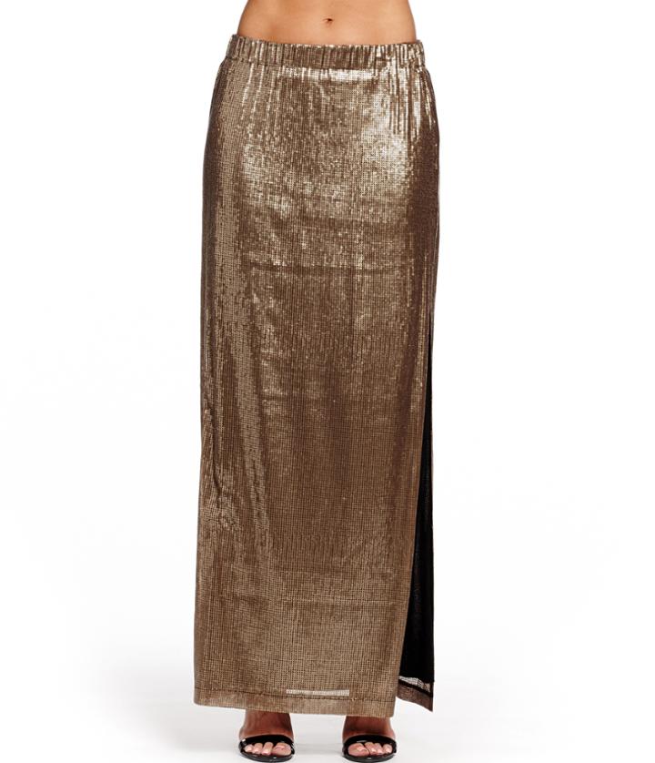 Michael Stars Sequin Maxi Skirt With Slit