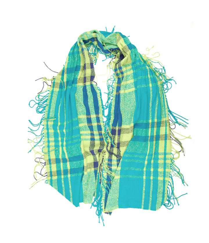 Michael Stars Blown Out Plaid Scarf