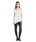 Michael Stars Thermal Scoop Neck Tee With Asymmetrical Hem