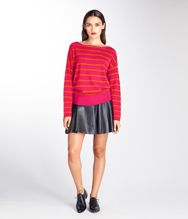 Michael Stars Cashmere Blend Stripe Boatneck Dolman Sweater
