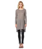 Michael Stars Lurex Stripe Long Sleeve Tunic With Side Slits