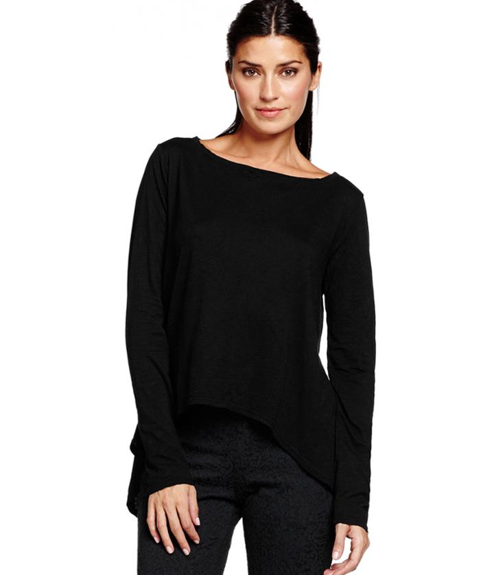 Michael Stars Long Sleeve Wide Neck With Split Back