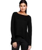 Michael Stars Long Sleeve Wide Neck With Split Back