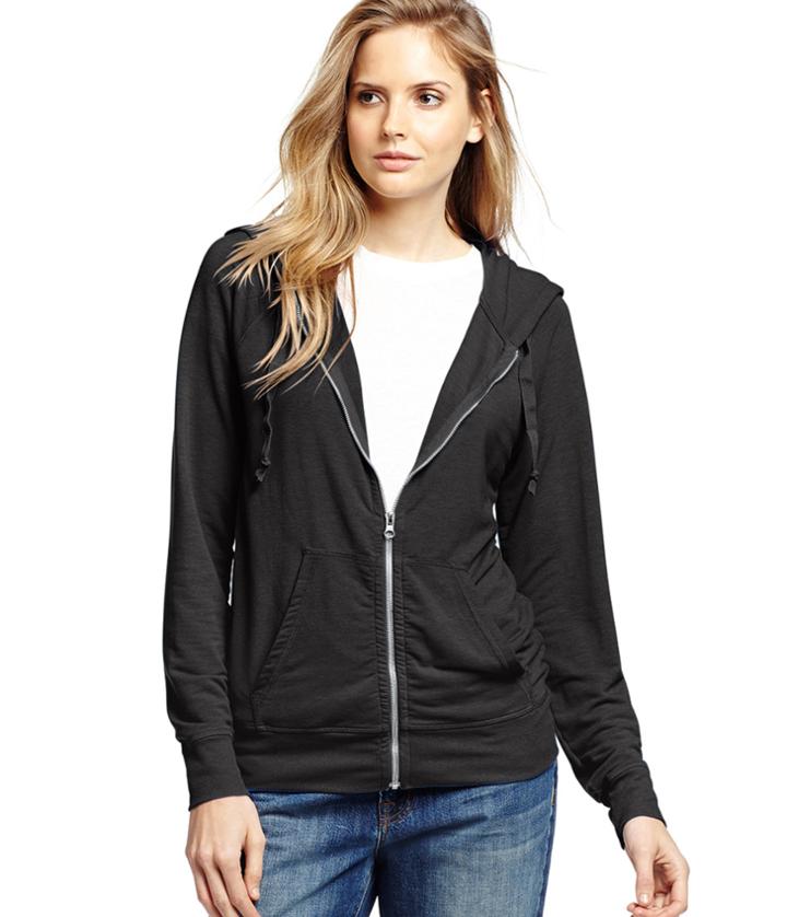Michael Stars Long Sleeve Raglan Zip Up Hoodie
