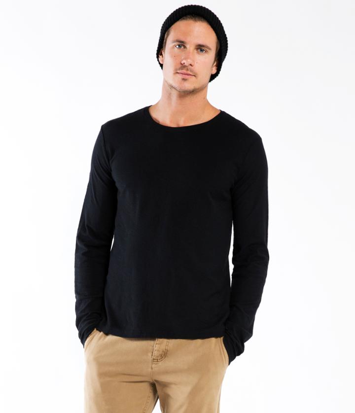 Michael Stars Long Sleeve Slub Combo Tee