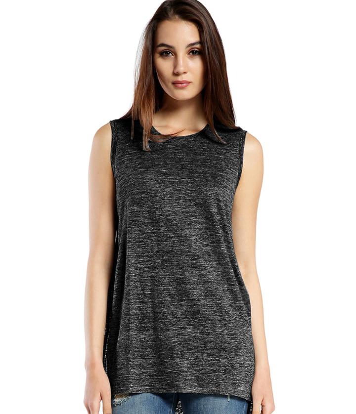 Michael Stars Linen Knit Tank With Side Slits
