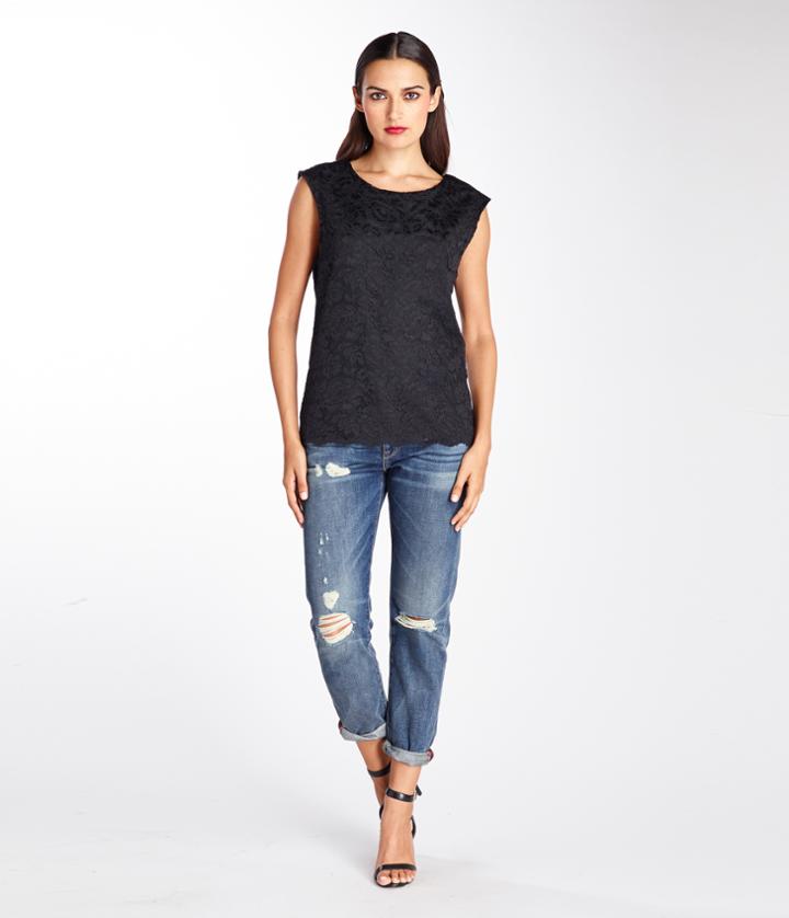 Michael Stars Scallop Lace Shell Top