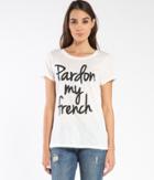 Michael Stars Pardon My French Crew Neck Graphic Tee