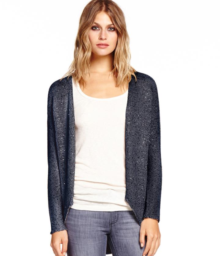 Michael Stars Long Sleeve Open Front Hiow Cardigan Sweater