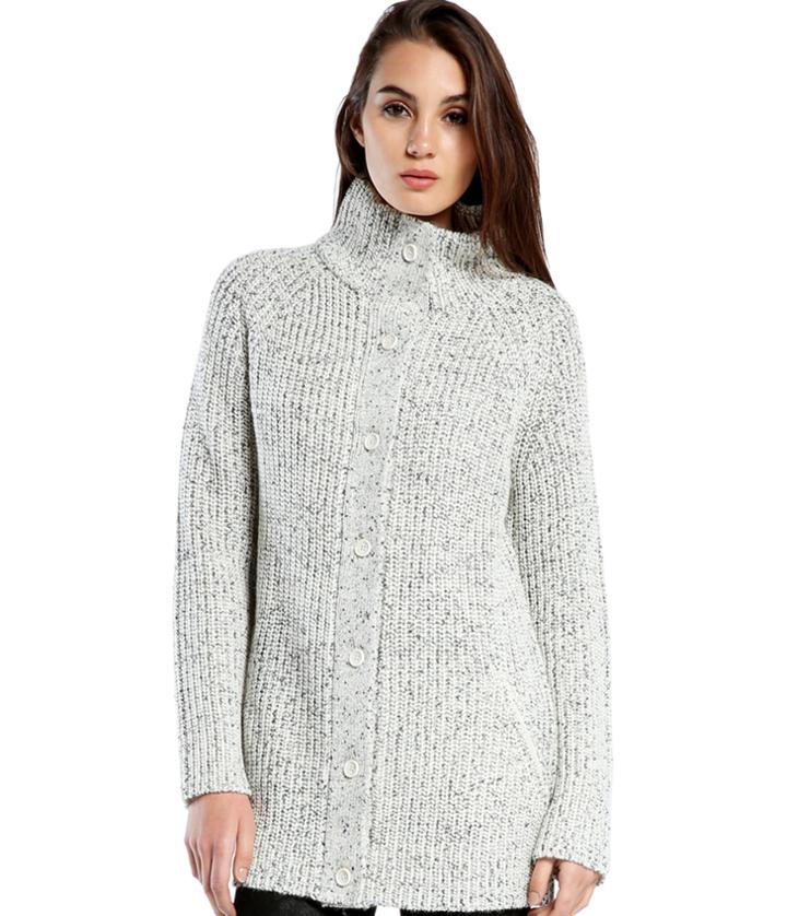 Michael Stars Multi Stitch Mock Neck Sweater Coat