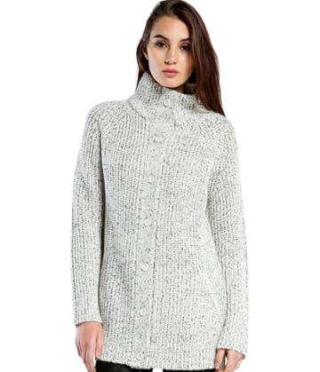 Michael Stars Multi Stitch Mock Neck Sweater Coat