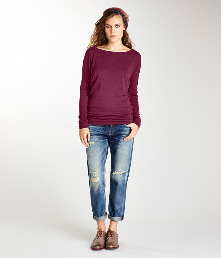 Michael Stars Boatneck Top With Banded Hem