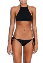 Milly High-neck Halter Bikini Top - Black