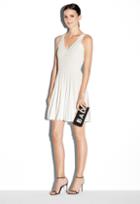 Milly Textured Tech Flare Dress - White