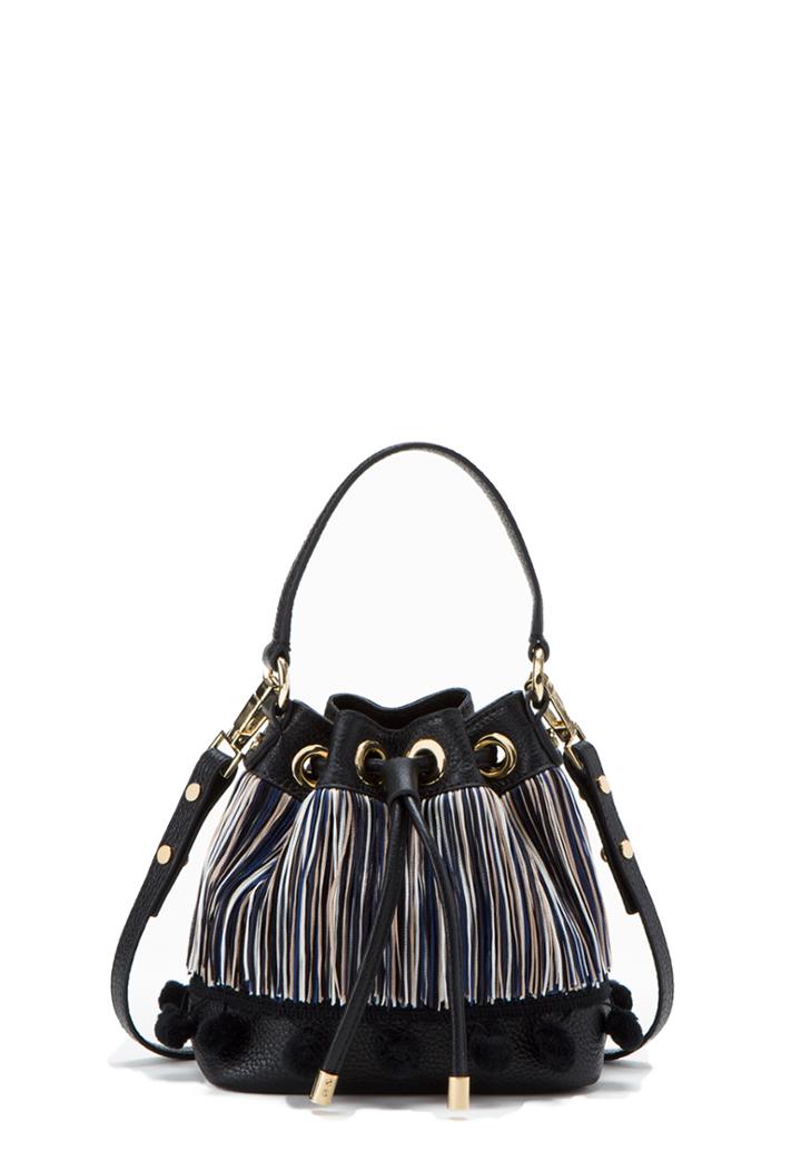 Milly Pom Pom Small Drawstring - Black