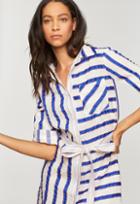 Milly Washed Linen Stripe Shirtdress