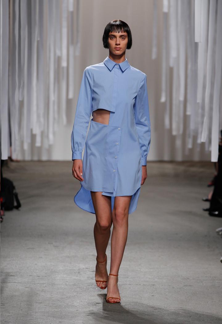 Milly Cotton Stretch Poplin Cutout Shirtdress
