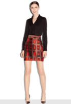 Milly Brushstroke Rectangle Print Modern Mini Skirt