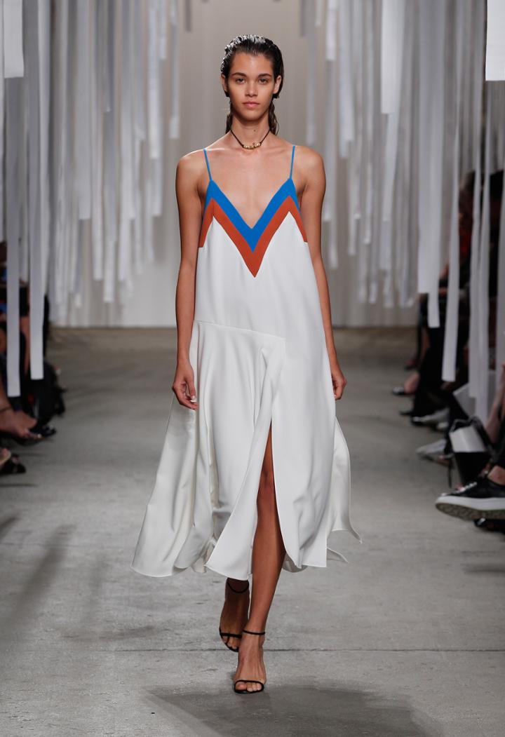 Milly Zig Zag Colorblock Dress - Aqua Multi
