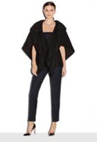 Milly Doubleface Wool Ruffle Cape Jacket