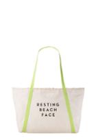 Milly Canvas Tote Resting Beach Face - Natural/citron