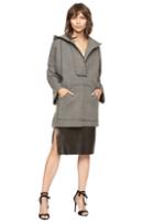 Milly Doubleface Wool Hoodie Coat