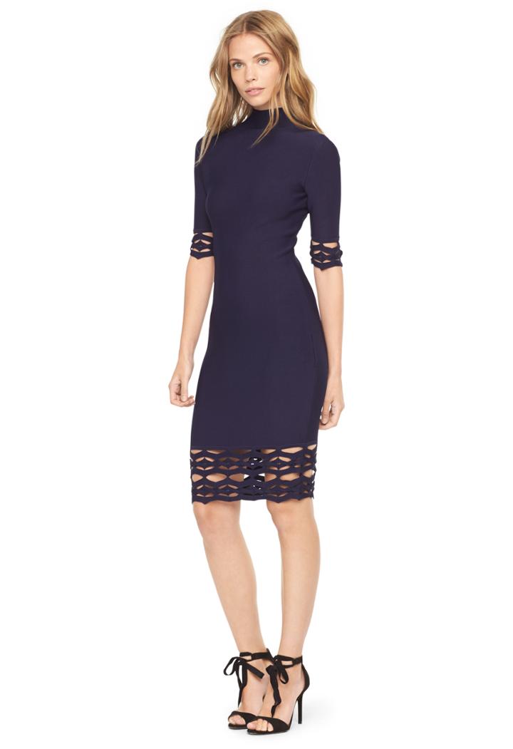 Milly Cutout Fitted Sheath - Navy