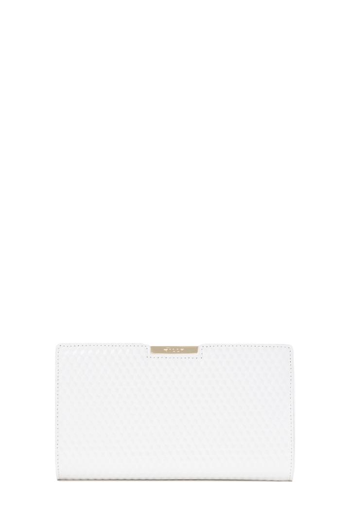 Milly Geo Debossed Sm Frame Clutch - White