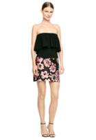 Milly Long Strapless Flounce Top - Black