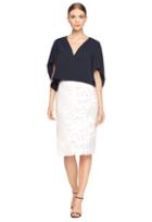 Milly Printed Floral Burnout Slim Midi Skirt