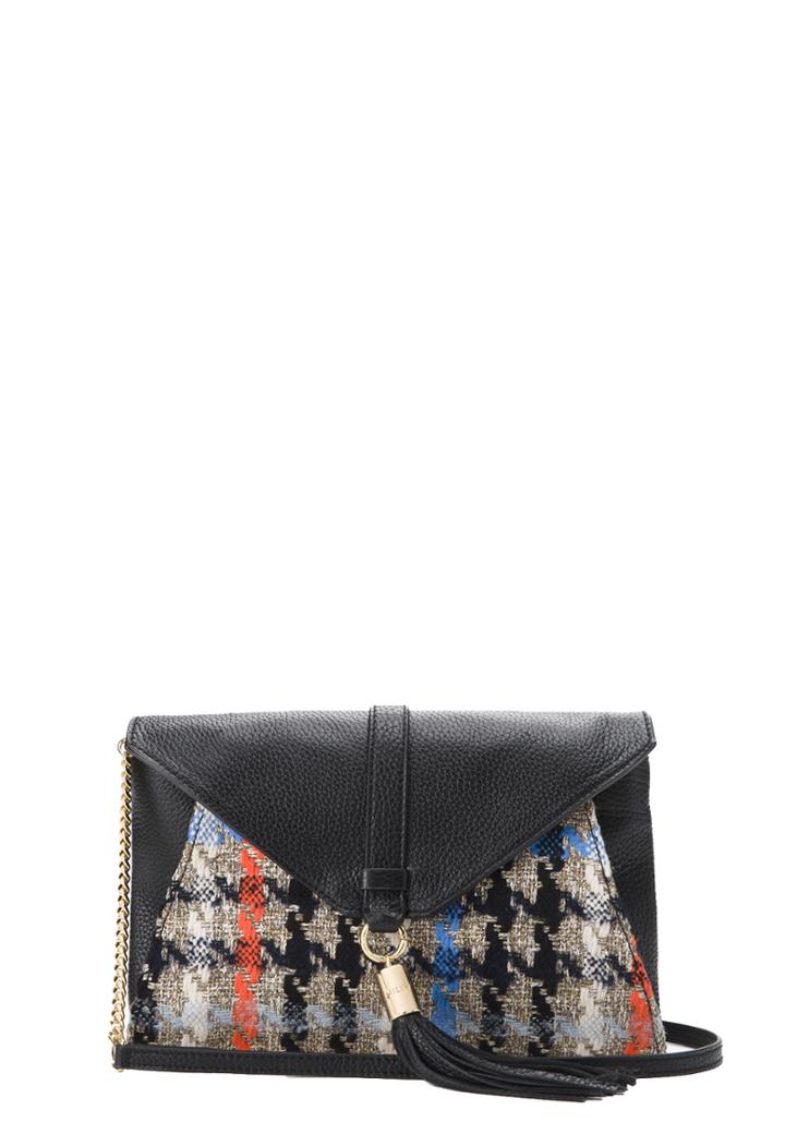 Milly Pied De Poule Tweed Clutch