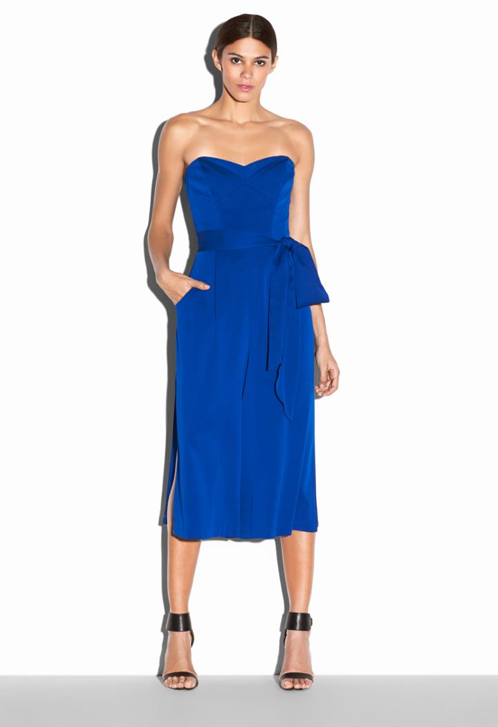 Milly Strapless Culotte Jumpsuit - Cobalt Blue
