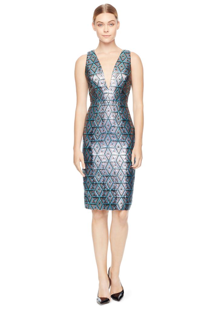 Milly Diamond Jacquard Callie Dress - Multi