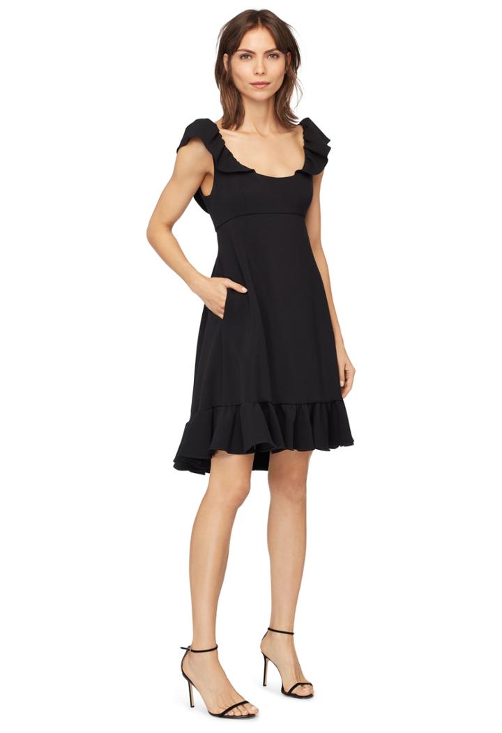 Milly Doubleweave Cady Lindsey Dress - Black