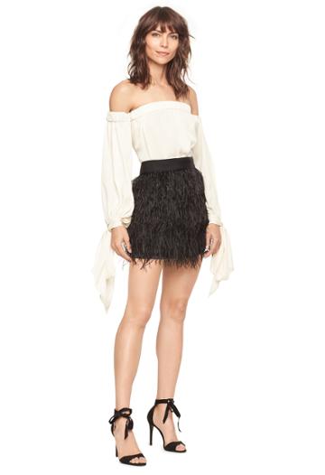 Milly Feather Mini Skirt