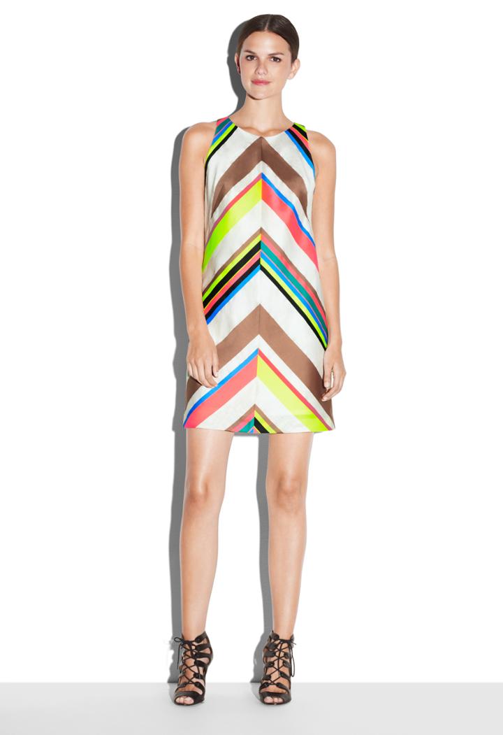 Milly Fluo Stripe A-line Shift