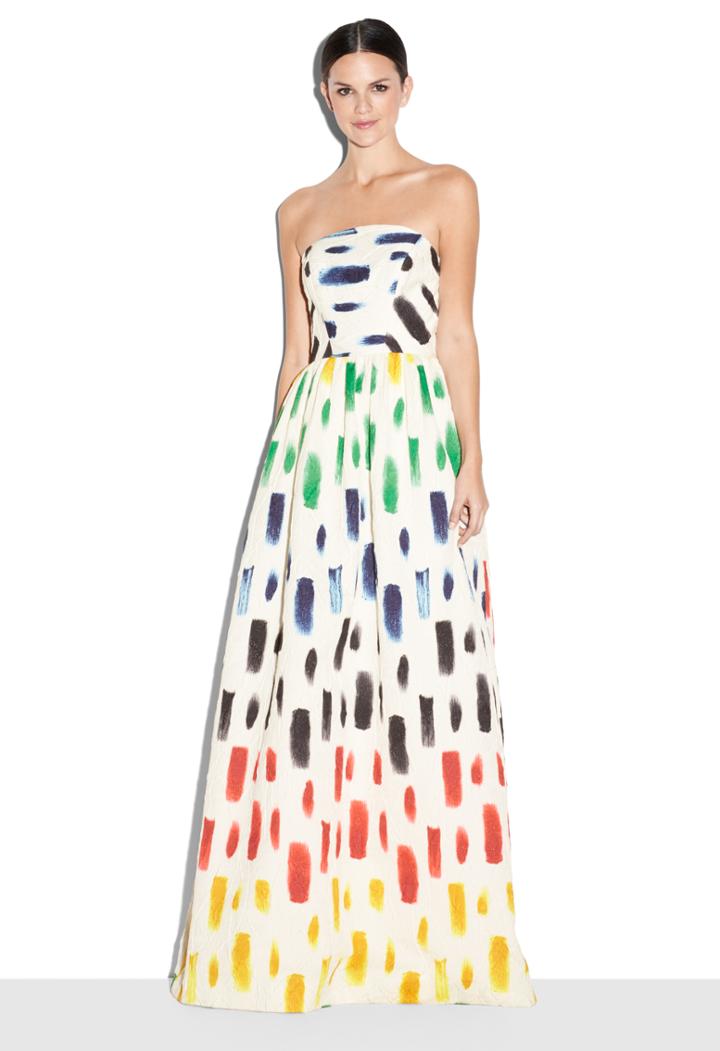Milly Brushstroke Print Bella Slim Gown