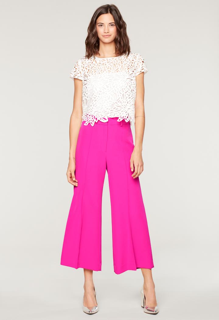 Milly Cropped Hayden Pant - Raspberry