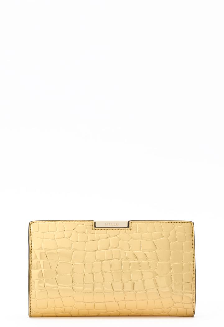 Milly Gold Croc Sm Frame Clutch - Gold