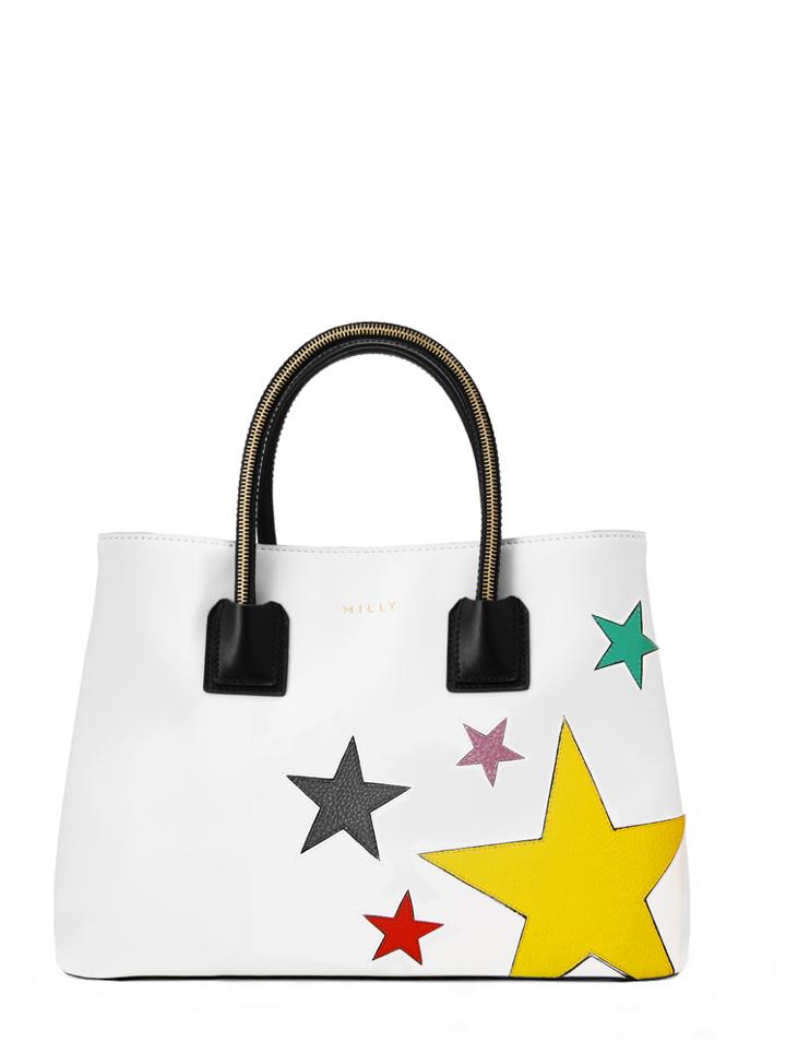 Milly Logan Star Tote - White Wht