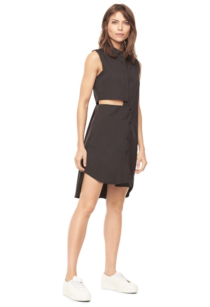 Milly Cotton Poplin Cutout Shirtdress