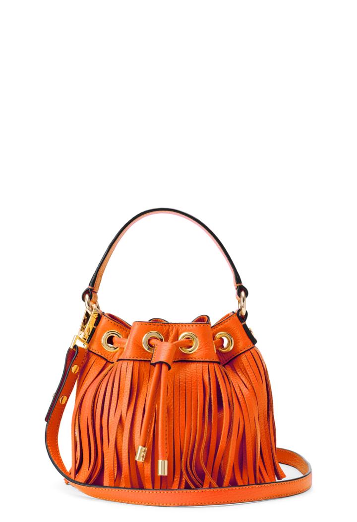 Milly Essex Fringe Small Drawstring - Orange