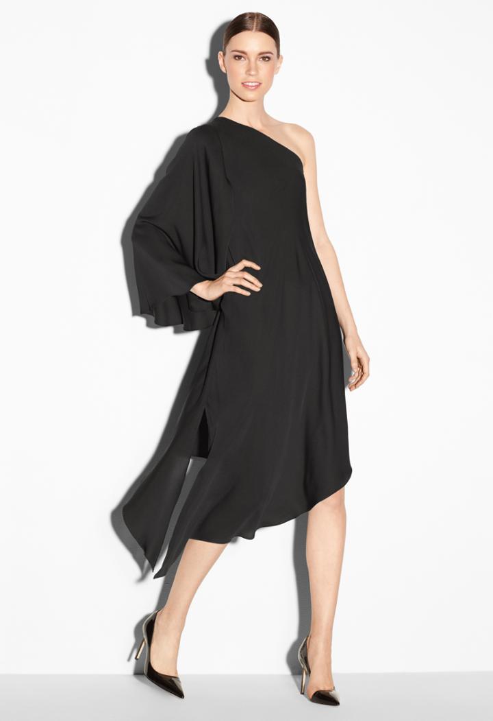 Milly Stretch Silk One Shoulder Tori Dress